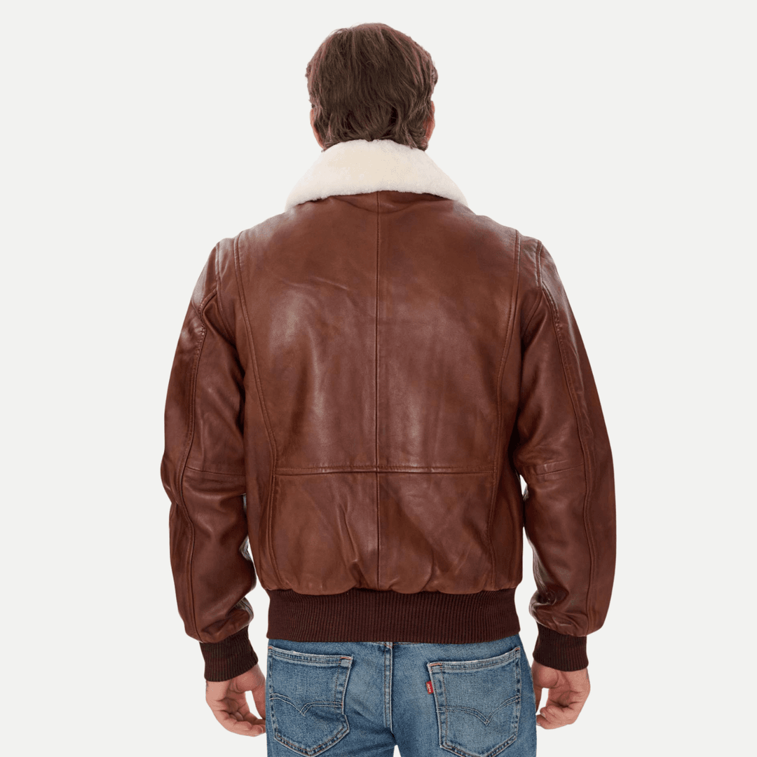men sheepskin pilot jacket