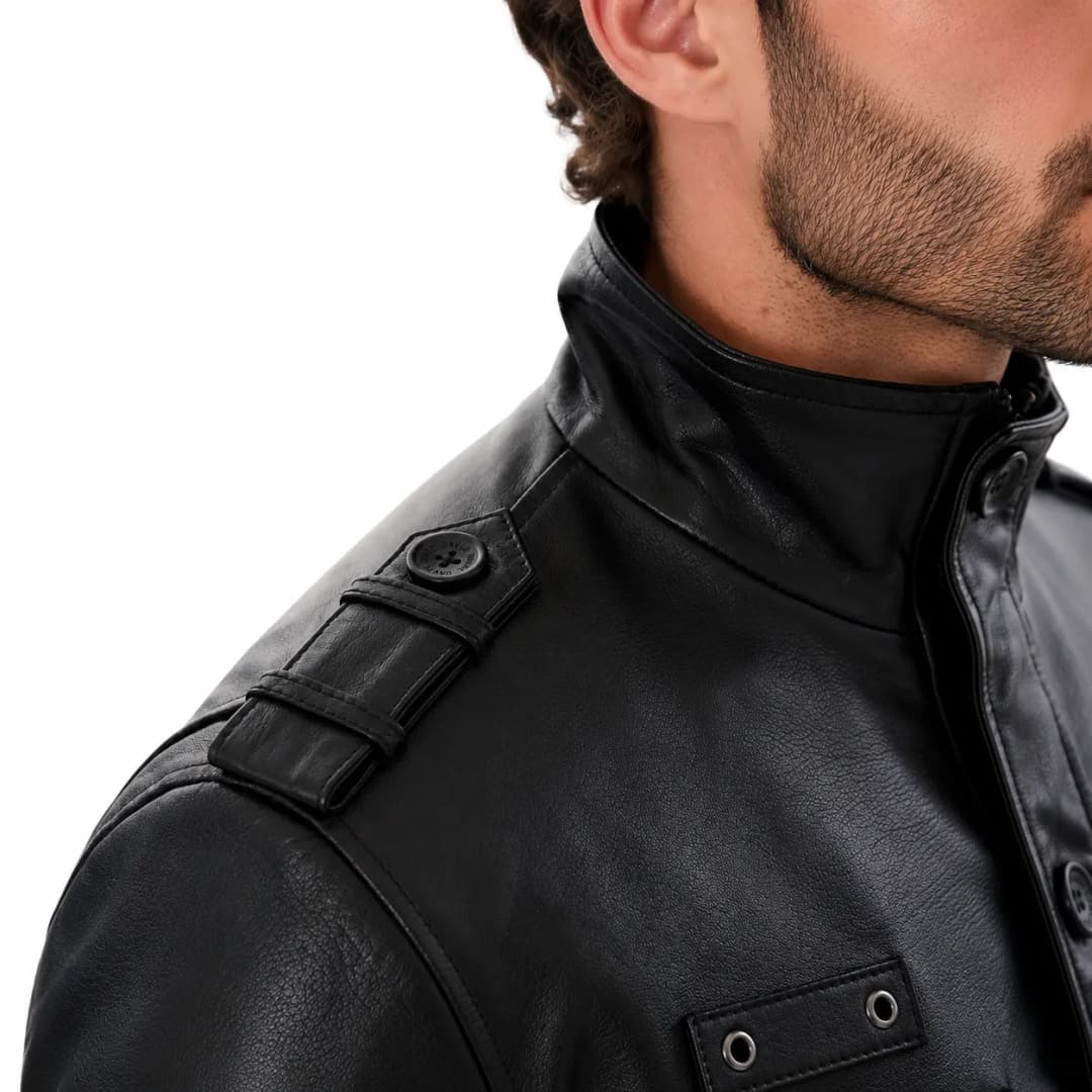 Mens Black Leather Coat_9