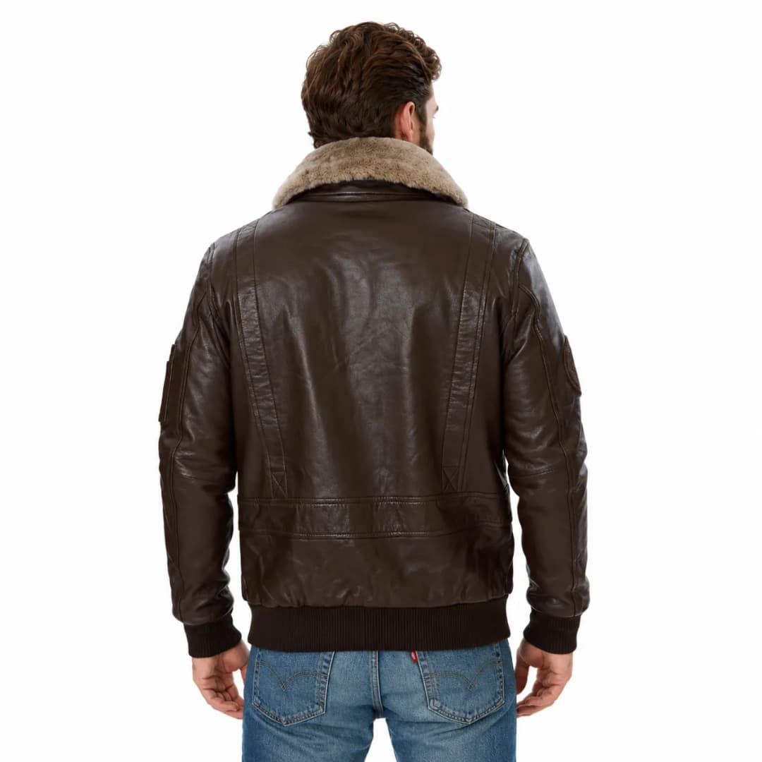 Mens Brown Leather Flight Jacket_6