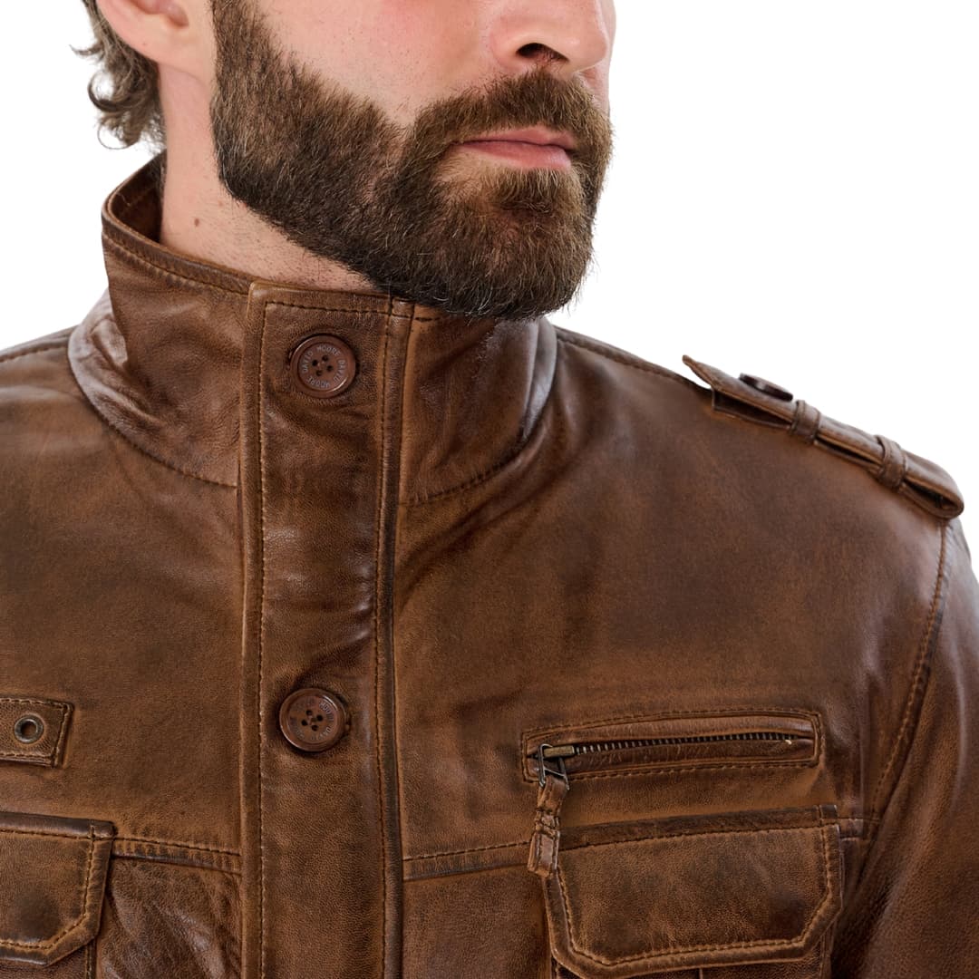Buy Mens Vintage Brown Leather Coat