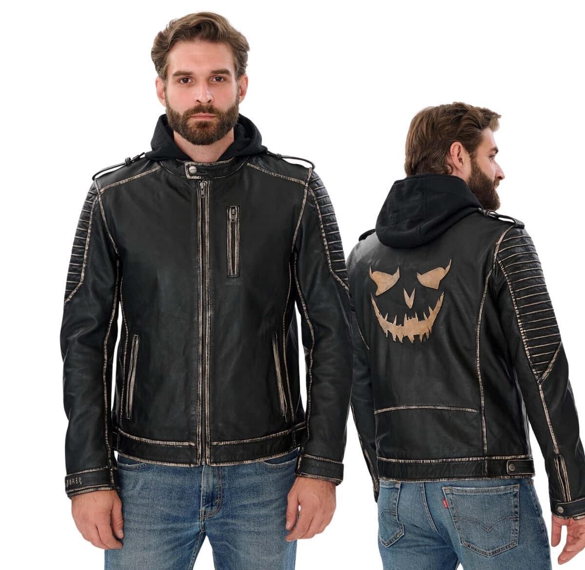 Suicide Squad Jocker Mens Leather Biker Jacket