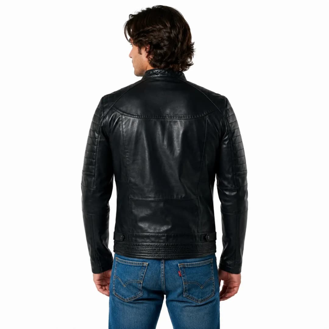 Cafe Racer Black Leather Biker_6