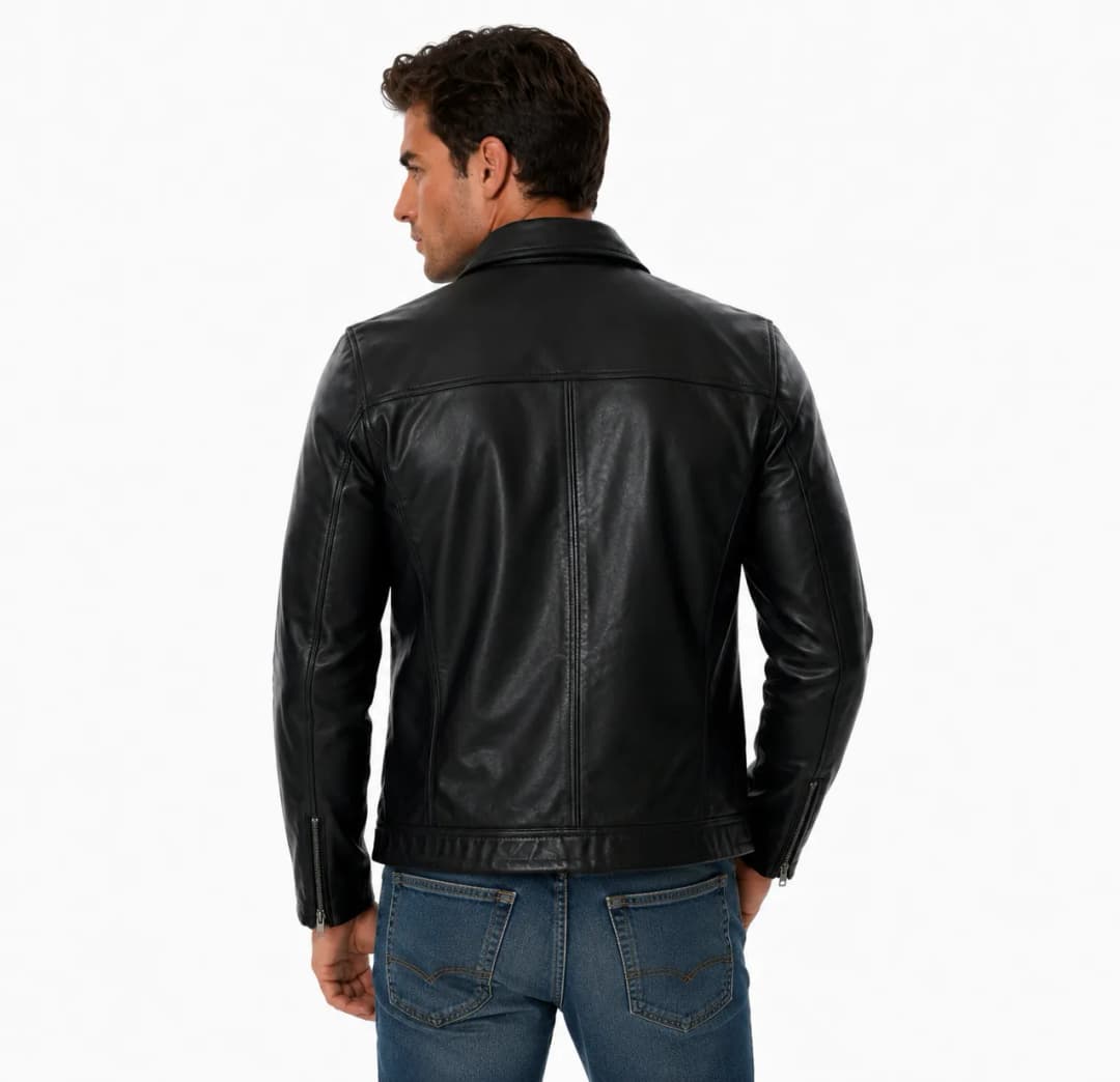 Mens Genuine Black Leather Jacket_6