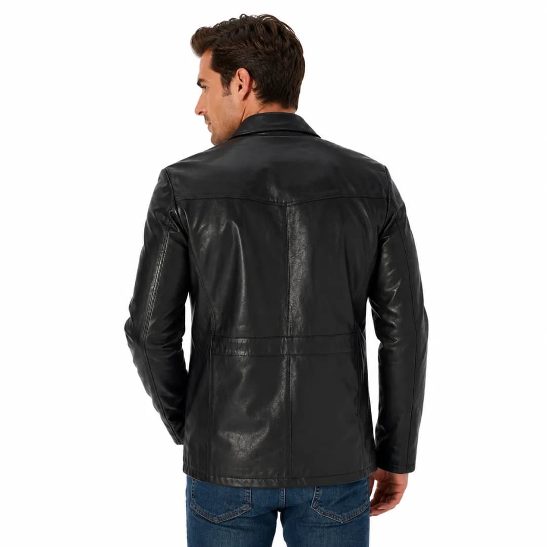 Mens Vintage Black Leather Jacket_6