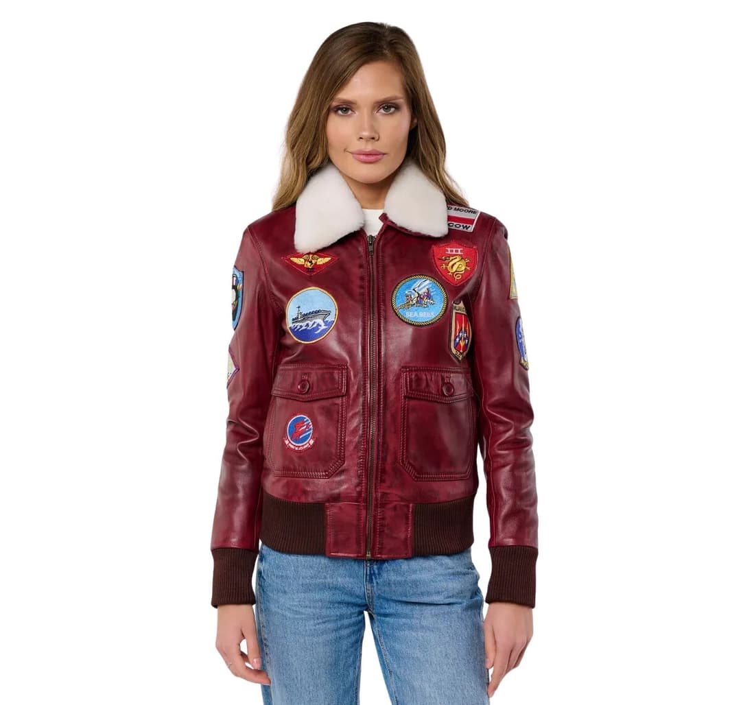 Vintage G-1 Flight Bomber Waxed Leather Jacket Womens