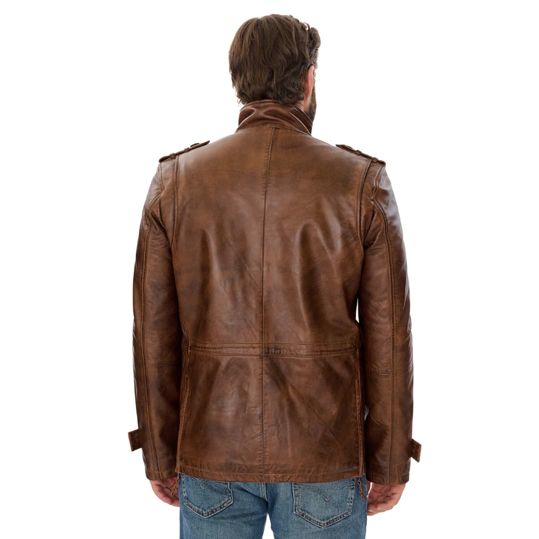 Buy Mens Vintage Brown Leather Coat