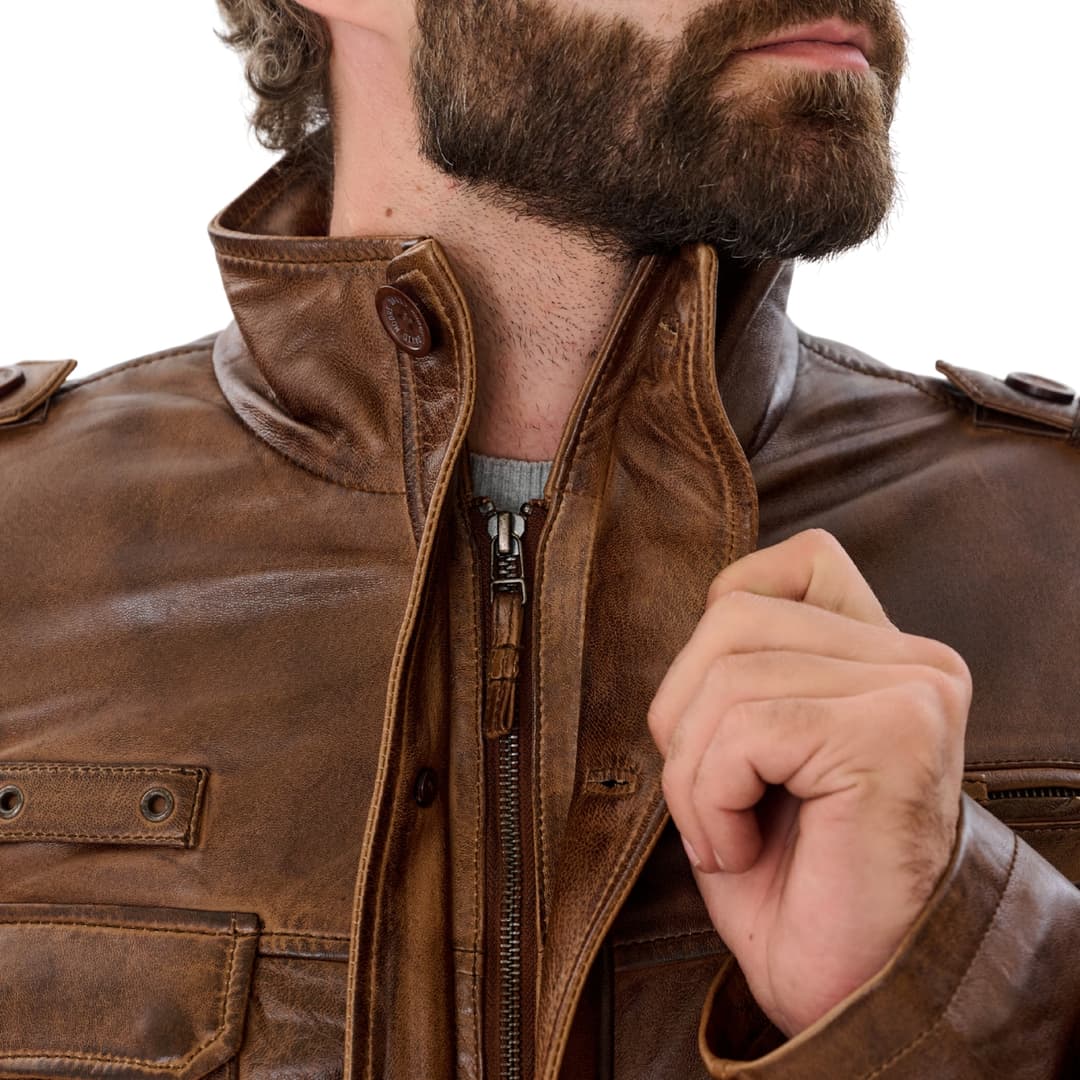 Buy Mens Vintage Brown Leather Coat