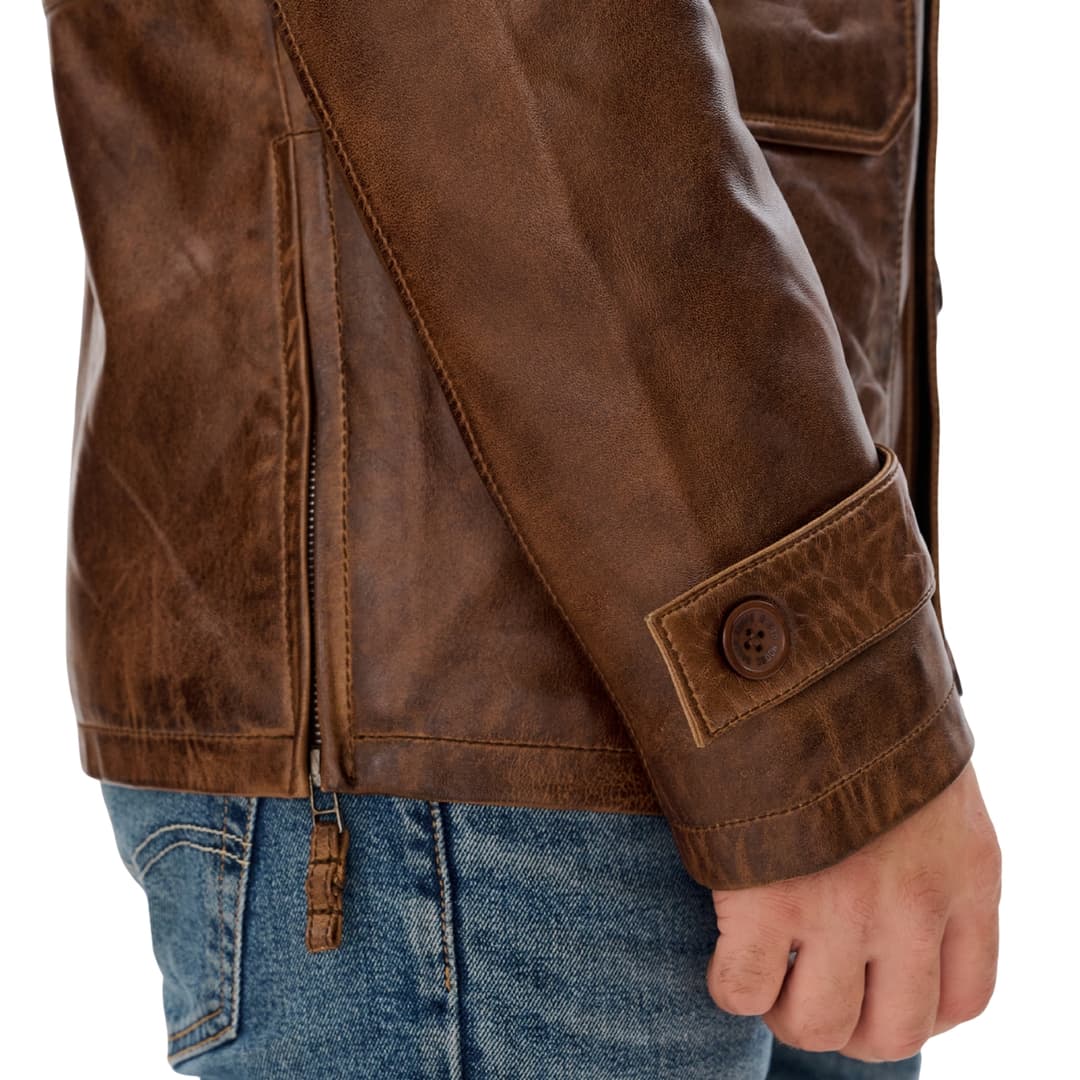 Buy Mens Vintage Brown Leather Coat