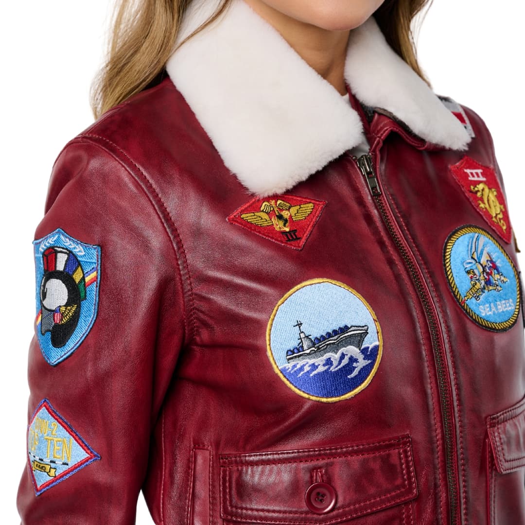 Vintage G-1 Flight Bomber Waxed Leather Jacket Womens