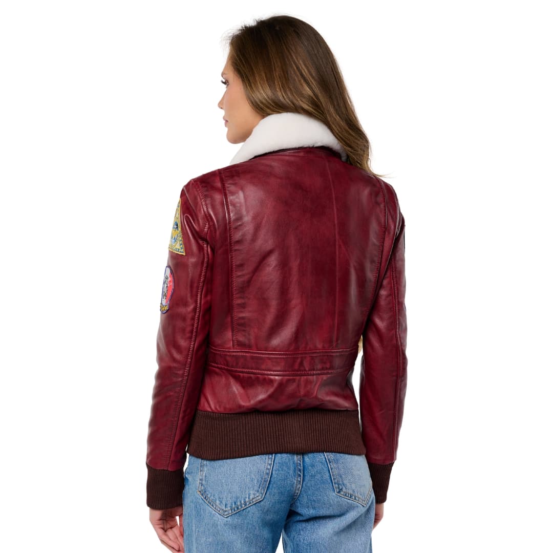 Vintage G-1 Flight Bomber Waxed Leather Jacket Womens