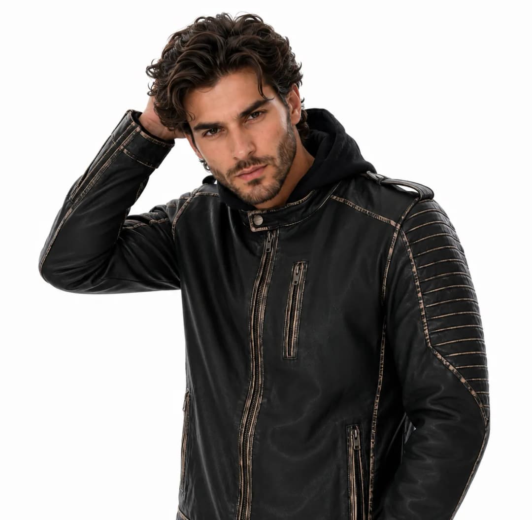 Suicide Squad Jocker Mens Leather Biker Jacket_2