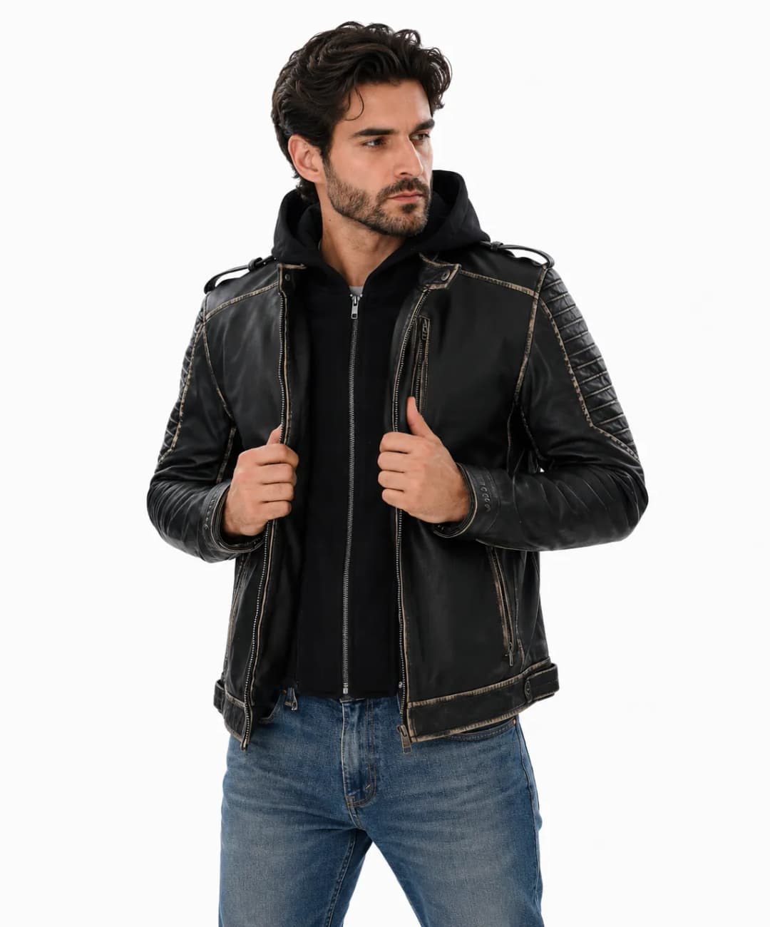 Suicide Squad Jocker Mens Leather Biker Jacket_6